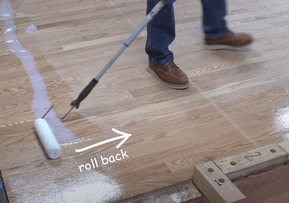 applying water-based polyurethane to floor