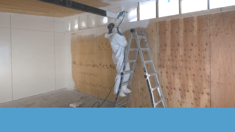 Priming a plywood wall