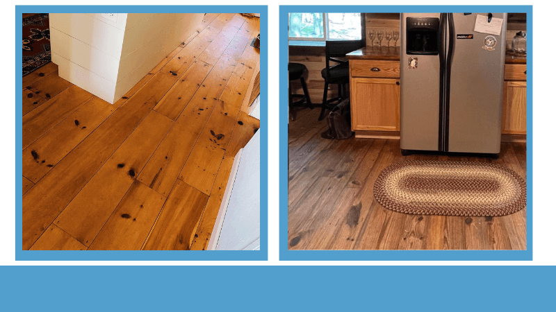 Natural look tung oil on pine floors