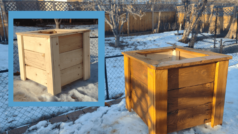 planter box finished with an outdoor finish for durability