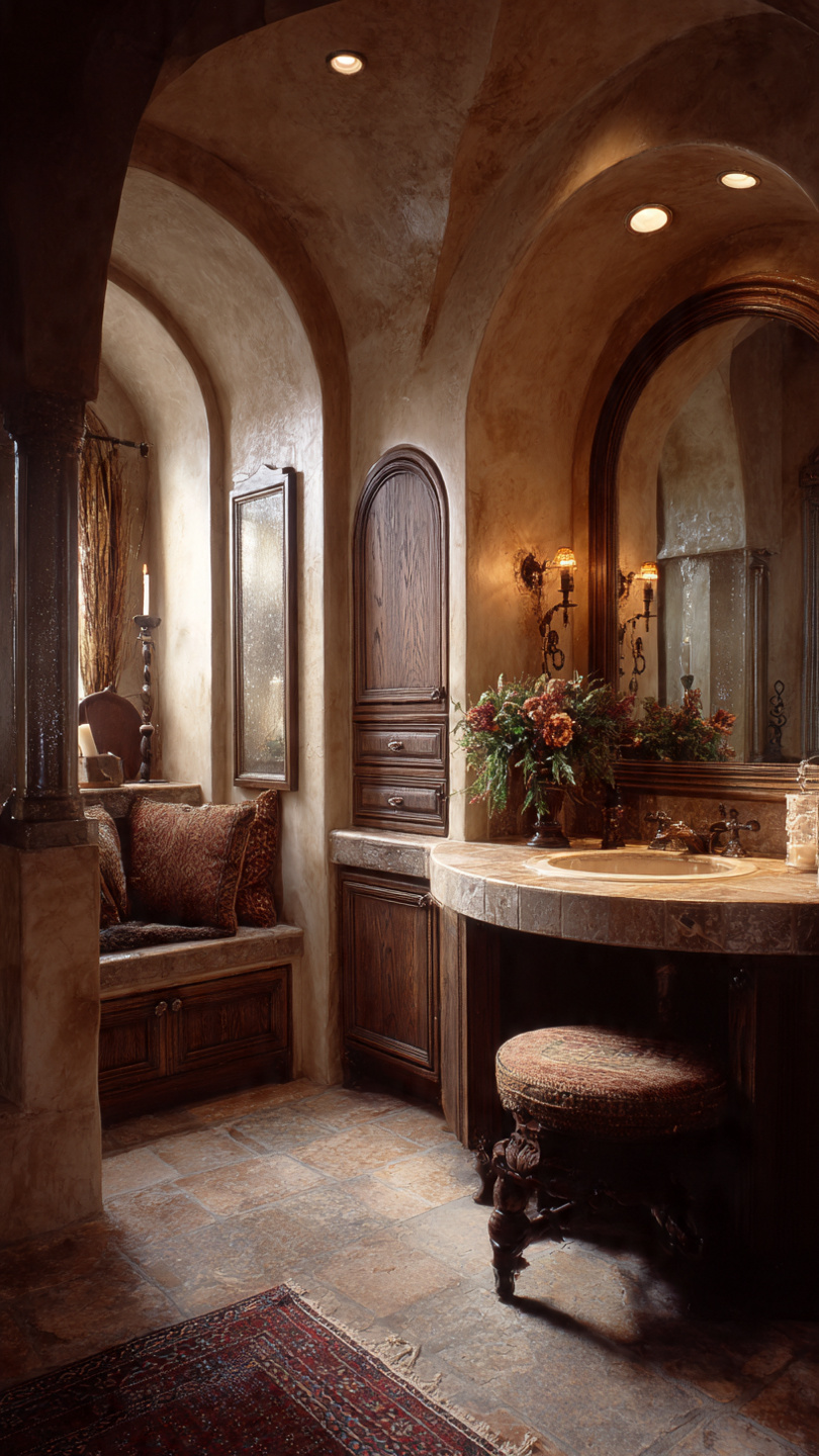 10 Mediterranean Bathroom Ideas Featuring Arches and Earthy Tones